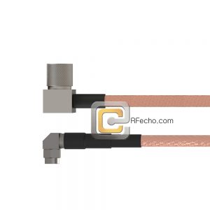 Right Angle 10-32 Male to Right Angle SMA Male RG-316 Coax and RoHS F065-121R0-321R0-20-N