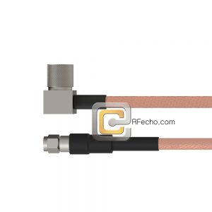 Right Angle 10-32 Male to SMA Male RG-316 Coax and RoHS F065-121R0-321S0-20-N