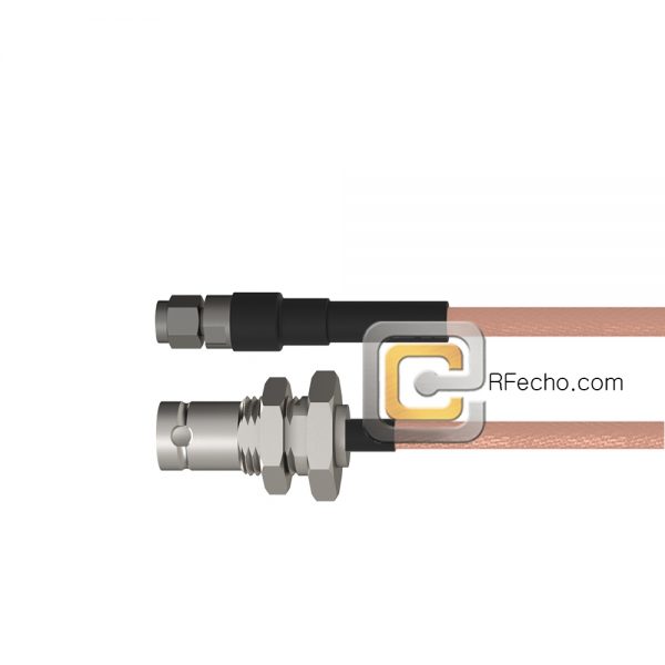 BNC Female Bulkhead to SMA Male RG-316 Coax and RoHS F065-220S1-321S0-30-N