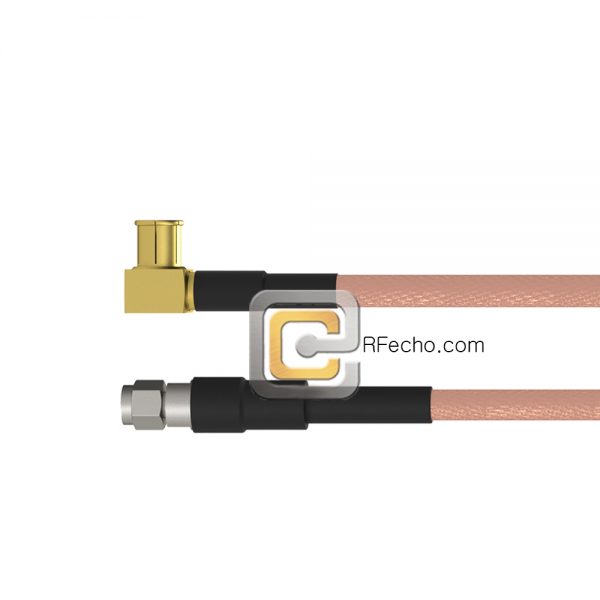 Right Angle MCX Plug to SMA Male RG-316 Coax and RoHS F065-251R0-321S0-30-N