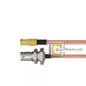 MCX Plug to BNC Female Bulkhead RG-316 Coax and RoHS F065-251S0-220S1-30-N