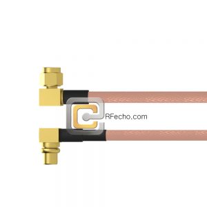 Right Angle MMCX Plug to Right Angle SMC Plug RG-316 Coax and RoHS F065-271R0-341R0-30-N