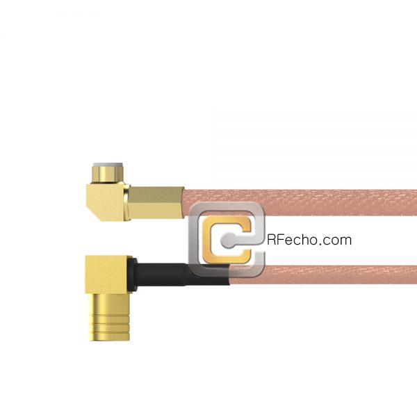 Right Angle SMB Plug to Right Angle MMCX Plug RG-316 Coax and RoHS F065-331R0-271R0-30-N