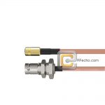 SMB Plug to BNC Female Bulkhead RG-316 Coax and RoHS F065-331S0-220S1-30-N