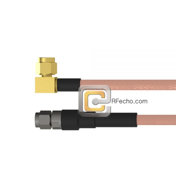 Right Angle SMC Plug to SMA Male RG-316 Coax and RoHS F065-341R0-321S0-30-N