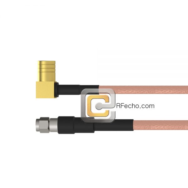 SMC Plug to Right Angle SMB Plug RG-316 Coax and RoHS F065-341S0-331R0-30-N