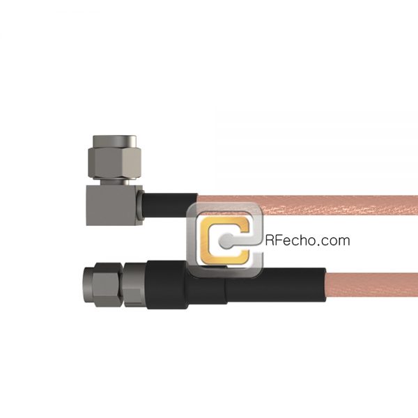 Right Angle SSMA Male to SMA Male RG-316 Coax and RoHS F065-361R0-321S0-30-N