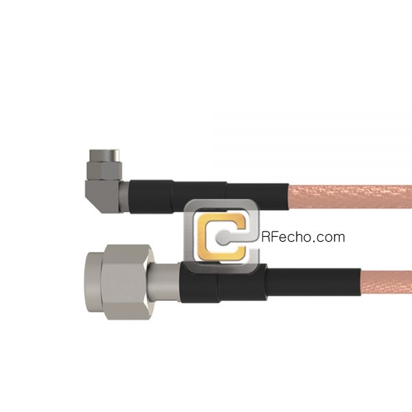 TNC Male to Right Angle SMA Male RG-58 Coax and RoHS F070-411S0-321R0-50-N