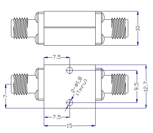 10.5 GHz to 40 GHz Rejection ≥50 dB @ DC-8.5 GHz High Pass Cavity Filter 01