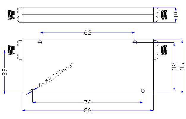 1.2 GHz to 6 GHz Rejection ≥50 dB @ DC -1.0 GHz High Pass Cavity Filter 01