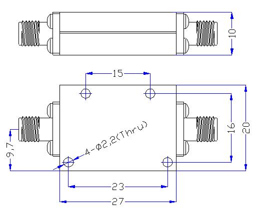 12.5 GHz to 24.5 GHz Rejection ≥60 dB @ DC-11.4 GHz High Pass Cavity Filter 01