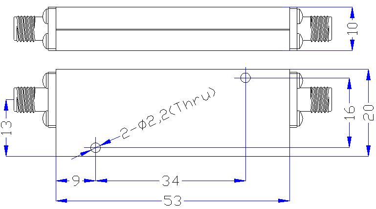 1.5 GHz to 13 GHz Rejection ≥50 dB @ DC-1.0 GHz High Pass Cavity Filter 01