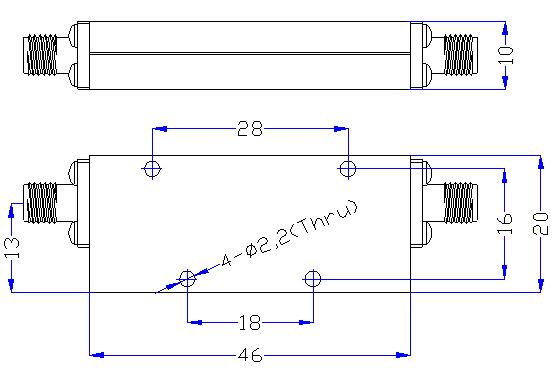 1.5 GHz to 14 GHz Rejection ≥50 dB @ DC -1.17 GHz High Pass Cavity Filter 01