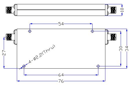 1.5 GHz to 8 GHz Rejection ≥60 dB @ DC -1.28 GHz High Pass Cavity Filter 01