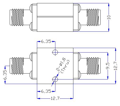 18.0 GHz to 28 GHz Rejection ≥50 dB @ DC - 15 GHz High Pass Cavity Filter 01