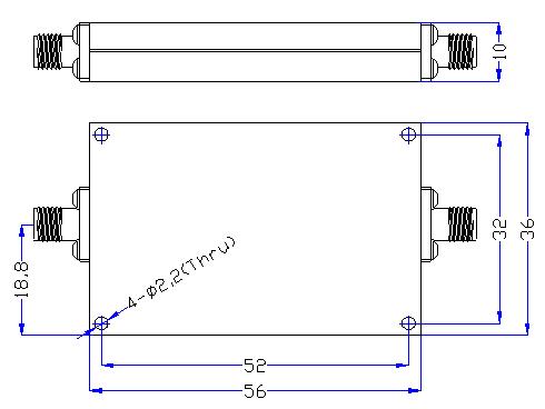 2.0 GHz to 13 GHz Rejection ≥60 dB @ DC -1.7 GHz High Pass Cavity Filter 01