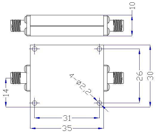 3.0 GHz to 12.5 GHz Rejection ≥50 dB @ DC-2500MHz High Pass Cavity Filter 01