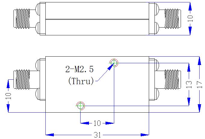 3.0 GHz to 18 GHz Rejection ≥22 dB @ 2.5 GHz High Pass Cavity Filter 01