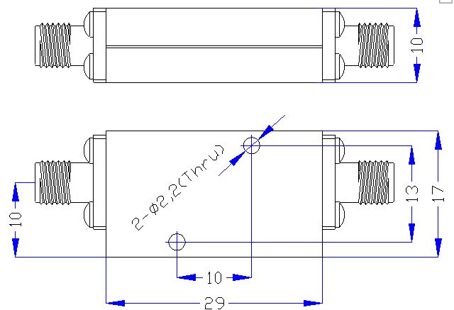 3.3 GHz to 18 GHz Rejection ≥40 dB @ DC-2700MHz High Pass Cavity Filter 01