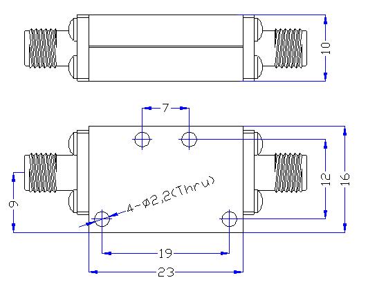 5.0 GHz to 24 GHz Rejection ≥50 dB @ DC-4.0 GHz High Pass Cavity Filter 01