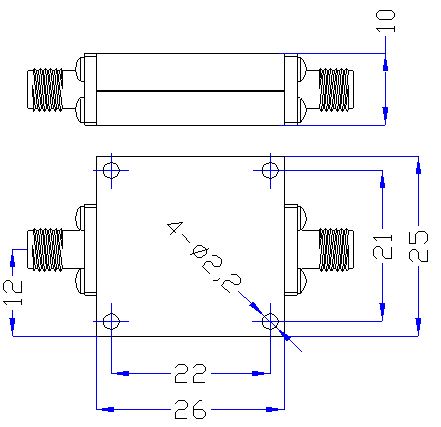 5.5 GHz to 16 GHz Rejection ≥45 dB @ DC-4.25 GHz High Pass Cavity Filter 01