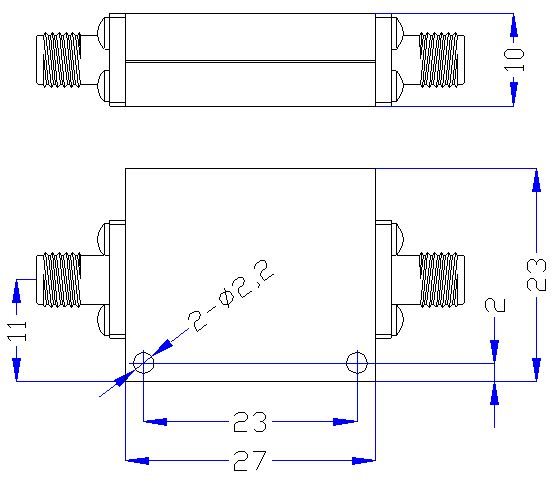 9.0 GHz to 18 GHz Rejection ≥40 dB @ DC-8.4 GHz High Pass Cavity Filter 01