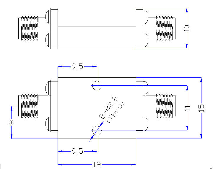 9.0 GHz to 28 GHz Rejection ≤1.5:1 @ 9.0-20 GHz High Pass Cavity Filter 01