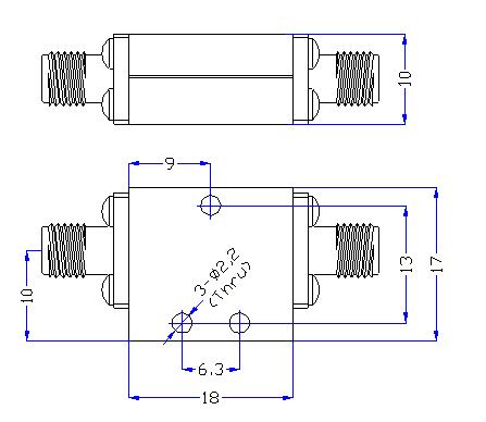 DC-18GHz, Rejection ≥50dB @ 19.1～26GHz, Low Pass Cavity Filter OLP-18000 01