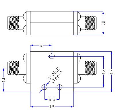 DC-18.5GHz, Rejection ≥50dB @ 19.6～26GHz, Low Pass Cavity Filter OLP-18500 01