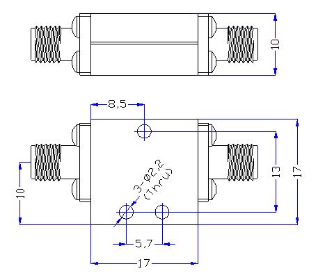 DC-19GHz, Rejection ≥50dB @ 20.1～26GHz, Low Pass Cavity Filter OLP-19000 01