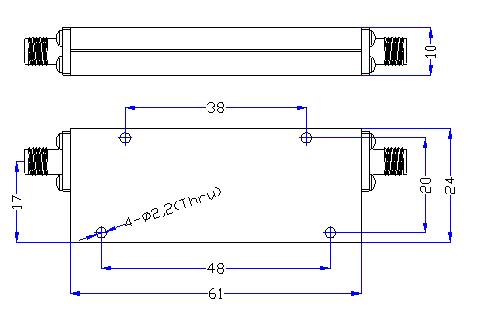 DC-2.0GHz, Rejection: 60dB @ 2.38～7.0GHz, Low Pass Cavity Filter OLP-2000