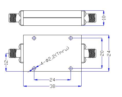 DC-3.5GHz, Rejection ≥60dB @ 4.05～11.5GHz, Low Pass Cavity Filter OLP-3500 01