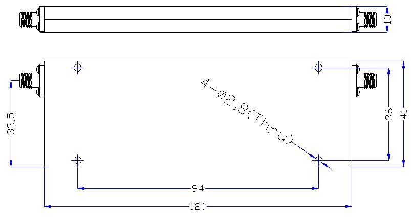 DC-0.96GHz, Rejection ≥70dB @ 1.4-4GHz, Low Pass Cavity Filter OLP-960 01